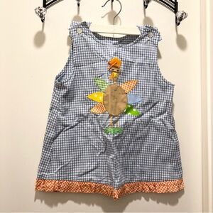 Halloween Fall reversible appliqué dress girls 4 jumper gingham